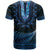 Blue African Dashiki With Aotearoa Maori T Shirt Paua Shell Mix Silver Fern