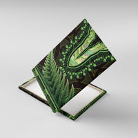 Lime Green African Dashiki With Aotearoa Maori Canvas Wall Art Paua Shell Mix Silver Fern LT14 With Frame Lime Green - Polynesian Pride