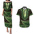 Lime Green African Dashiki With Aotearoa Maori Couples Matching Puletasi and Hawaiian Shirt Paua Shell Mix Silver Fern