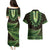 Lime Green African Dashiki With Aotearoa Maori Couples Matching Puletasi and Hawaiian Shirt Paua Shell Mix Silver Fern