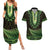 Lime Green African Dashiki With Aotearoa Maori Couples Matching Summer Maxi Dress and Hawaiian Shirt Paua Shell Mix Silver Fern