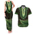 Lime Green African Dashiki With Aotearoa Maori Couples Matching Tank Maxi Dress and Hawaiian Shirt Paua Shell Mix Silver Fern