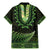 Lime Green African Dashiki With Aotearoa Maori Family Matching Mermaid Dress and Hawaiian Shirt Paua Shell Mix Silver Fern