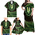 Lime Green African Dashiki With Aotearoa Maori Family Matching Off Shoulder Maxi Dress and Hawaiian Shirt Paua Shell Mix Silver Fern