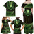 Lime Green African Dashiki With Aotearoa Maori Family Matching Off Shoulder Maxi Dress and Hawaiian Shirt Paua Shell Mix Silver Fern