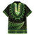 Lime Green African Dashiki With Aotearoa Maori Family Matching Off Shoulder Maxi Dress and Hawaiian Shirt Paua Shell Mix Silver Fern