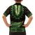 Lime Green African Dashiki With Aotearoa Maori Family Matching Puletasi and Hawaiian Shirt Paua Shell Mix Silver Fern