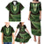 Lime Green African Dashiki With Aotearoa Maori Family Matching Puletasi and Hawaiian Shirt Paua Shell Mix Silver Fern