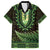 Lime Green African Dashiki With Aotearoa Maori Family Matching Short Sleeve Bodycon Dress and Hawaiian Shirt Paua Shell Mix Silver Fern