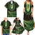 Lime Green African Dashiki With Aotearoa Maori Family Matching Summer Maxi Dress and Hawaiian Shirt Paua Shell Mix Silver Fern