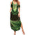 Lime Green African Dashiki With Aotearoa Maori Family Matching Summer Maxi Dress and Hawaiian Shirt Paua Shell Mix Silver Fern