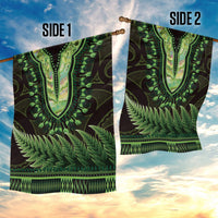 Lime Green African Dashiki With Aotearoa Maori Garden Flag Paua Shell Mix Silver Fern LT14 - Polynesian Pride