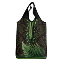 Lime Green African Dashiki With Aotearoa Maori Grocery Bag Paua Shell Mix Silver Fern LT14 - Polynesian Pride