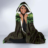 Lime Green African Dashiki With Aotearoa Maori Hooded Blanket Paua Shell Mix Silver Fern LT14 - Polynesian Pride