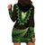 Lime Green African Dashiki With Aotearoa Maori Hoodie Dress Paua Shell Mix Silver Fern