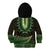 Lime Green African Dashiki With Aotearoa Maori Kid Hoodie Paua Shell Mix Silver Fern