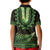 Lime Green African Dashiki With Aotearoa Maori Kid Polo Shirt Paua Shell Mix Silver Fern