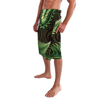 Lime Green African Dashiki With Aotearoa Maori Lavalava Paua Shell Mix Silver Fern LT14 - Polynesian Pride