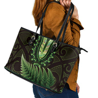 Lime Green African Dashiki With Aotearoa Maori Leather Tote Bag Paua Shell Mix Silver Fern LT14 - Polynesian Pride