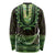 Lime Green African Dashiki With Aotearoa Maori Long Sleeve Shirt Paua Shell Mix Silver Fern