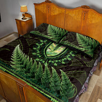 Lime Green African Dashiki With Aotearoa Maori Quilt Bed Set Paua Shell Mix Silver Fern LT14 - Polynesian Pride