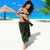 Lime Green African Dashiki With Aotearoa Maori Sarong Paua Shell Mix Silver Fern