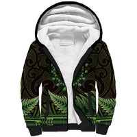 Lime Green African Dashiki With Aotearoa Maori Sherpa Hoodie Paua Shell Mix Silver Fern LT14 Unisex Lime Green - Polynesian Pride