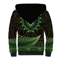 Lime Green African Dashiki With Aotearoa Maori Sherpa Hoodie Paua Shell Mix Silver Fern LT14 - Polynesian Pride