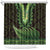 Lime Green African Dashiki With Aotearoa Maori Shower Curtain Paua Shell Mix Silver Fern