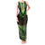 Lime Green African Dashiki With Aotearoa Maori Tank Maxi Dress Paua Shell Mix Silver Fern