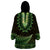 Lime Green African Dashiki With Aotearoa Maori Wearable Blanket Hoodie Paua Shell Mix Silver Fern