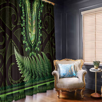 Lime Green African Dashiki With Aotearoa Maori Window Curtain Paua Shell Mix Silver Fern LT14 - Polynesian Pride