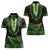 Lime Green African Dashiki With Aotearoa Maori Women Polo Shirt Paua Shell Mix Silver Fern