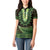 Lime Green African Dashiki With Aotearoa Maori Women Polo Shirt Paua Shell Mix Silver Fern