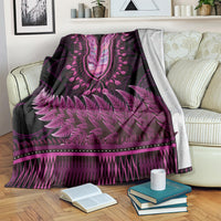 Pink African Dashiki With Aotearoa Maori Blanket Paua Shell Mix Silver Fern LT14 Pink - Polynesian Pride