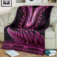 Pink African Dashiki With Aotearoa Maori Blanket Paua Shell Mix Silver Fern LT14 - Polynesian Pride