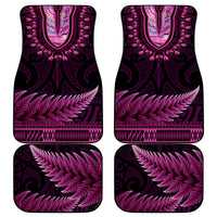 Pink African Dashiki With Aotearoa Maori Car Mats Paua Shell Mix Silver Fern LT14 - Polynesian Pride
