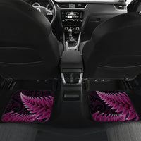 Pink African Dashiki With Aotearoa Maori Car Mats Paua Shell Mix Silver Fern LT14 Set 2pcs - Back Pink - Polynesian Pride