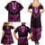 Pink African Dashiki With Aotearoa Maori Family Matching Summer Maxi Dress and Hawaiian Shirt Paua Shell Mix Silver Fern