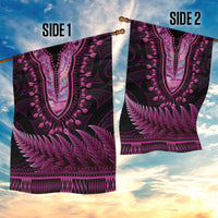Pink African Dashiki With Aotearoa Maori Garden Flag Paua Shell Mix Silver Fern LT14 - Polynesian Pride