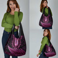 Pink African Dashiki With Aotearoa Maori Grocery Bag Paua Shell Mix Silver Fern LT14 - Polynesian Pride