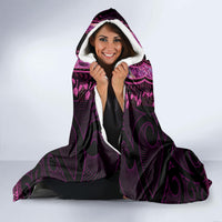 Pink African Dashiki With Aotearoa Maori Hooded Blanket Paua Shell Mix Silver Fern LT14 - Polynesian Pride