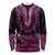 Pink African Dashiki With Aotearoa Maori Long Sleeve Shirt Paua Shell Mix Silver Fern