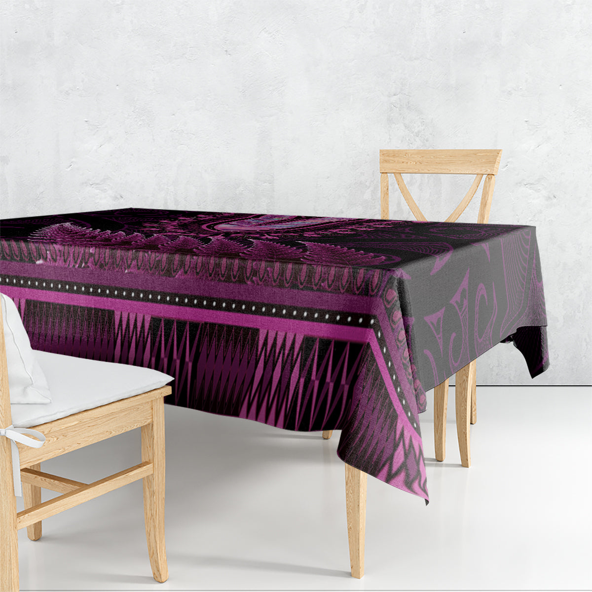 Pink African Dashiki With Aotearoa Maori Tablecloth Paua Shell Mix Silver Fern LT14 - Polynesian Pride