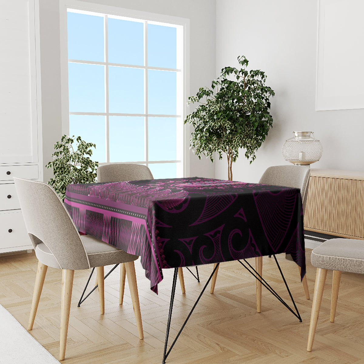 Pink African Dashiki With Aotearoa Maori Tablecloth Paua Shell Mix Silver Fern LT14 - Polynesian Pride