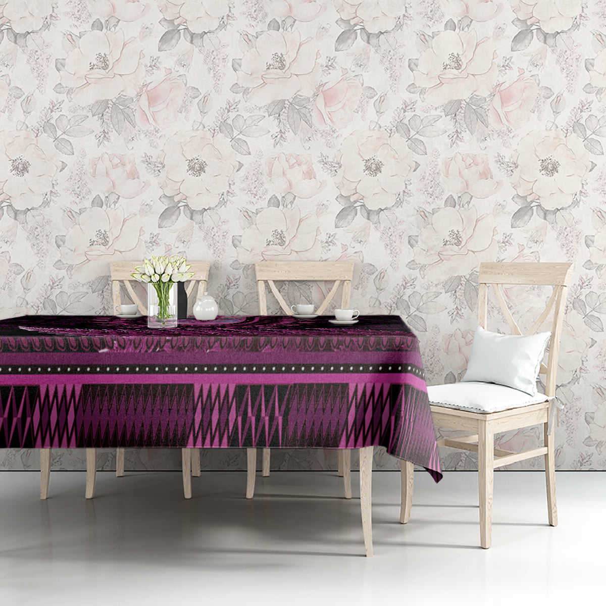 Pink African Dashiki With Aotearoa Maori Tablecloth Paua Shell Mix Silver Fern LT14 - Polynesian Pride