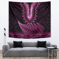 Pink African Dashiki With Aotearoa Maori Tapestry Paua Shell Mix Silver Fern LT14 Pink - Polynesian Pride