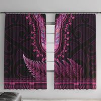 Pink African Dashiki With Aotearoa Maori Window Curtain Paua Shell Mix Silver Fern LT14 With Hooks Pink - Polynesian Pride
