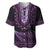 Purple African Dashiki With Aotearoa Maori Baseball Jersey Paua Shell Mix Silver Fern