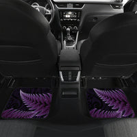 Purple African Dashiki With Aotearoa Maori Car Mats Paua Shell Mix Silver Fern LT14 Set 2pcs - Back Purple - Polynesian Pride
